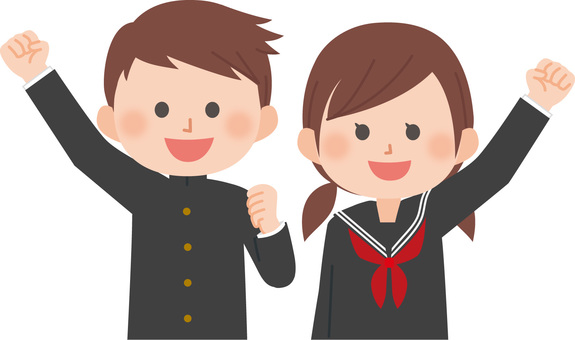 男女の学生のイラスト