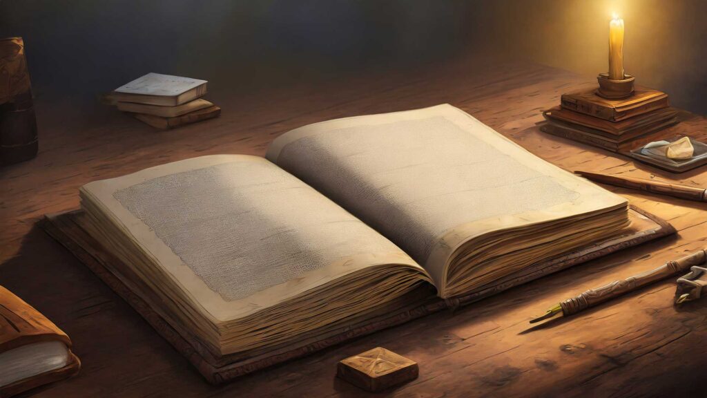 ※見開かれている本のイラスト