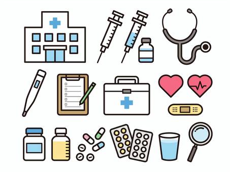 病院や薬などのイラスト