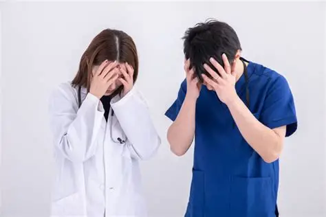 ※頭を抱えている医者のイラスト