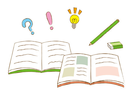 ※勉強道具のイラスト

