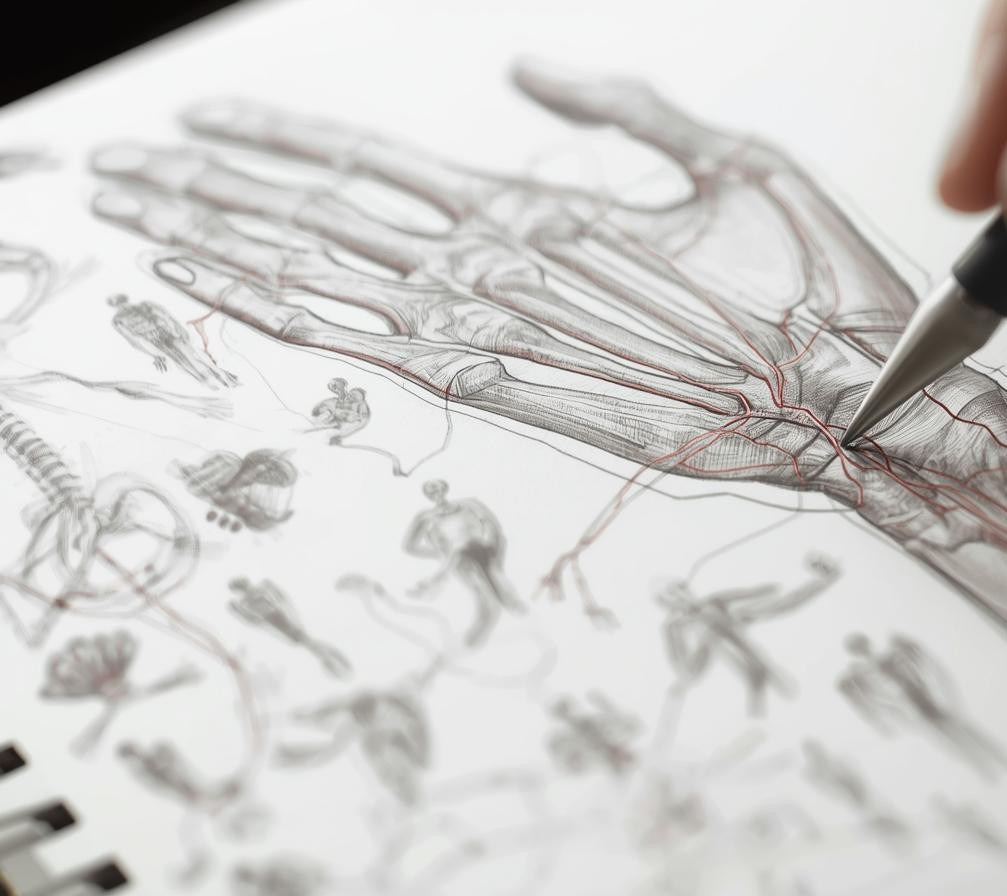 ヒトの手背のスケッチ。CANVAAIにて生成。