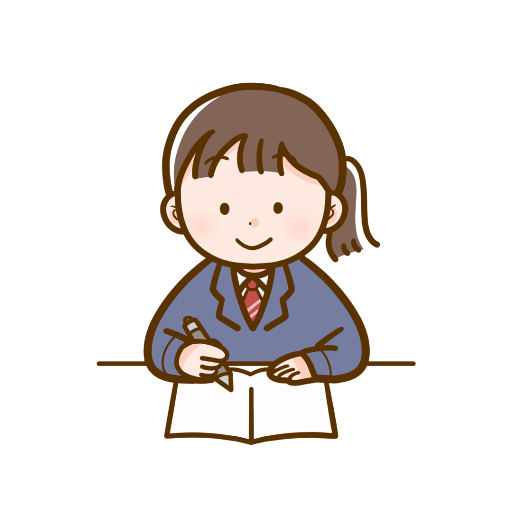 勉強をしている女の子のイラスト
