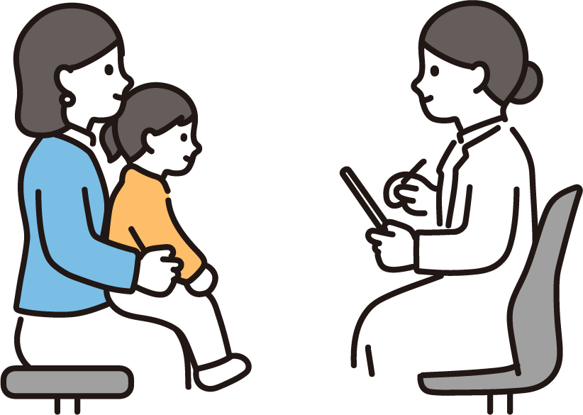 患者を診察する医師のイラスト