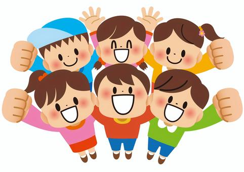 六人の友達のイラスト