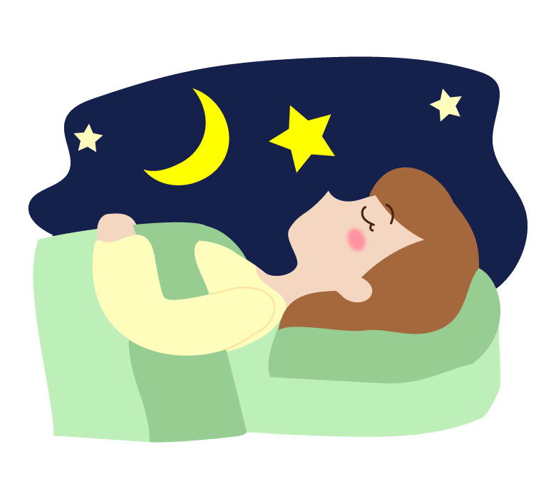 ぐっすり眠っている女性のイラスト
