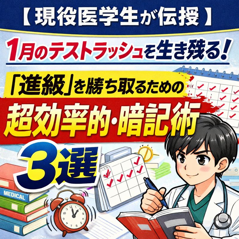 【現役医学生が伝授】1月のテストラッシュを生き残る！「進級」を勝ち取るための超効率的・暗記術3選