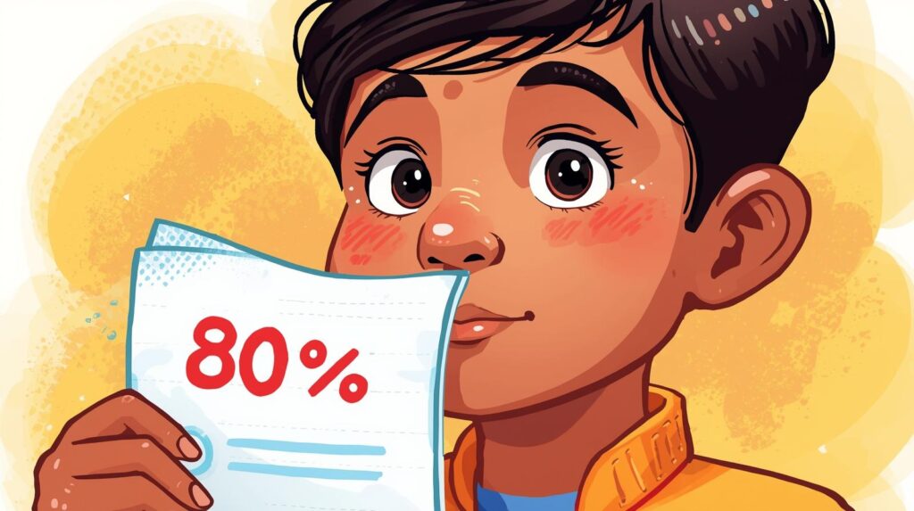 80％を取り切る少年